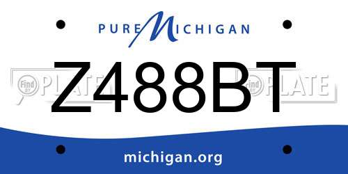Z488BT Michigan License Plate