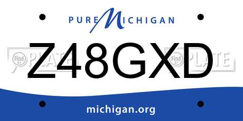 Z48GXD Michigan License Plate