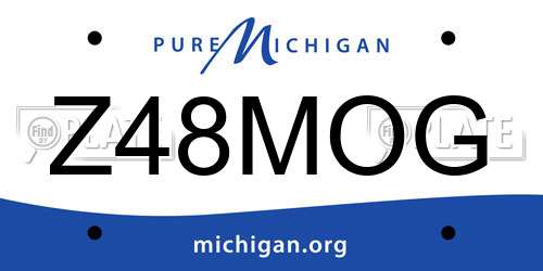 Z48MOG Michigan License Plate