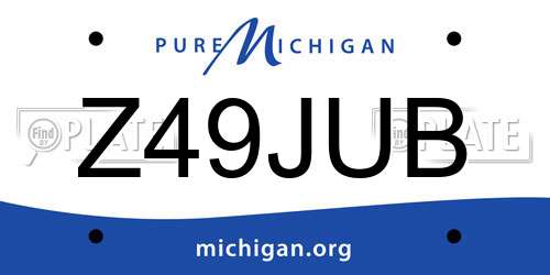 Z49JUB Michigan License Plate