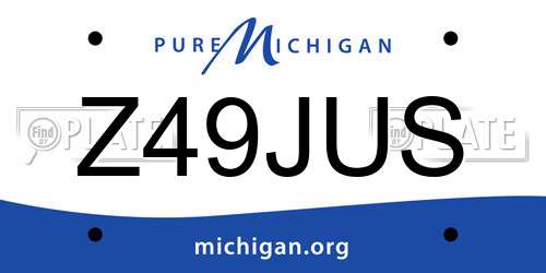 Z49JUS Michigan License Plate