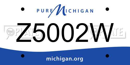 Z5002W Michigan License Plate