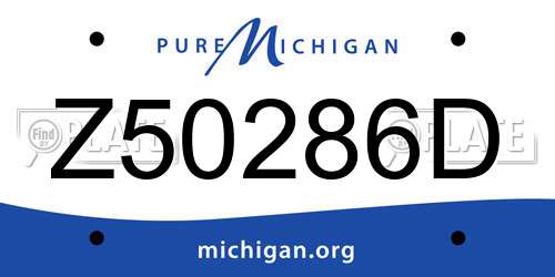 Z50286D Michigan License Plate