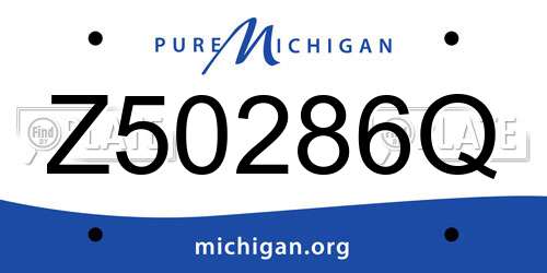 Z50286Q Michigan License Plate