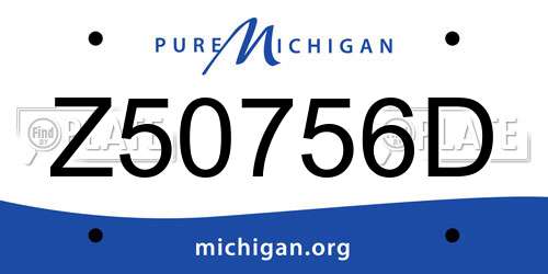 Z50756D Michigan License Plate