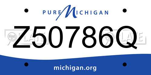 Z50786Q Michigan License Plate