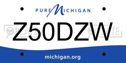 Z50DZW Michigan License Plate