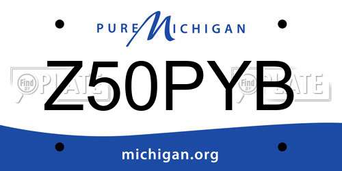Z50PYB Michigan License Plate
