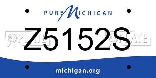 Z5152S Michigan License Plate