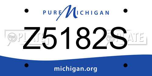 Z5182S Michigan License Plate