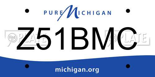 Z51BMC Michigan License Plate