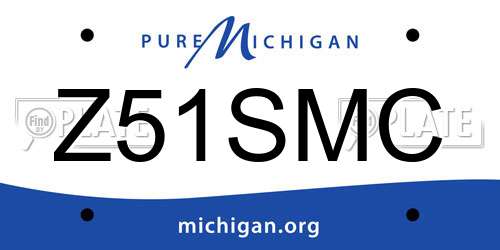 Z51SMC Michigan License Plate