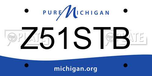 Z51STB Michigan License Plate
