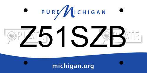 Z51SZB Michigan License Plate