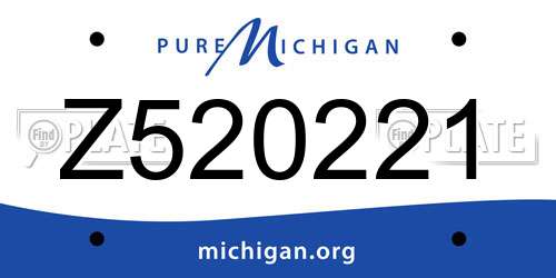 Z520221 Michigan License Plate