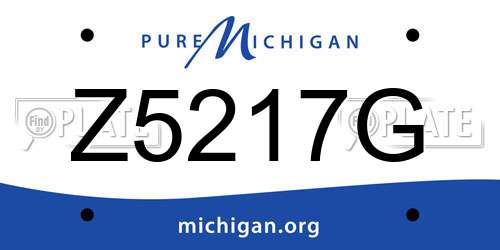 Z5217G Michigan License Plate