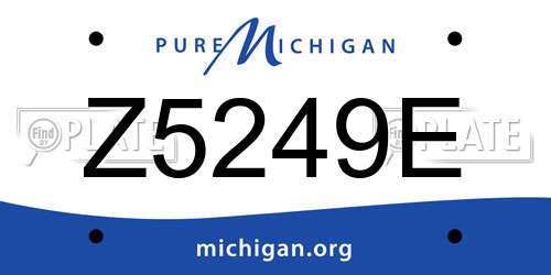 Z5249E Michigan License Plate
