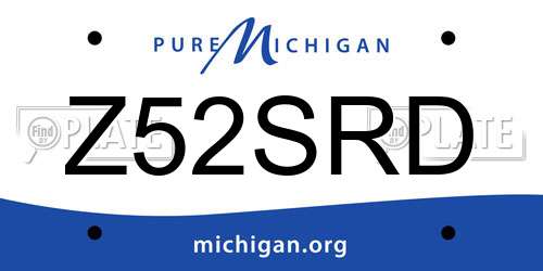 Z52SRD Michigan License Plate