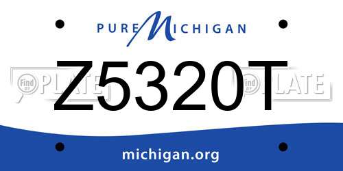 Z5320T Michigan License Plate