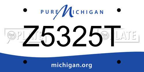 Z5325T Michigan License Plate