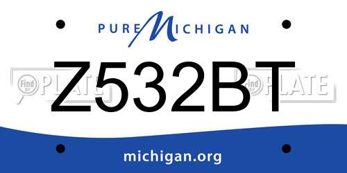 Z532BT Michigan License Plate
