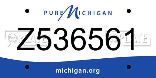 Z536561 Michigan License Plate