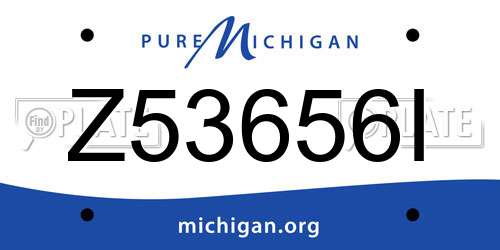 Z53656I Michigan License Plate