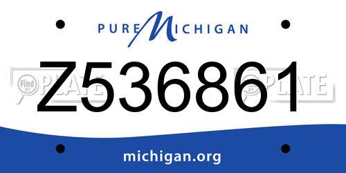 Z536861 Michigan License Plate