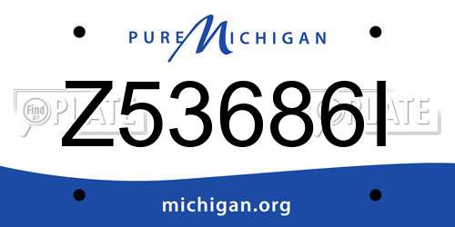 Z53686I Michigan License Plate