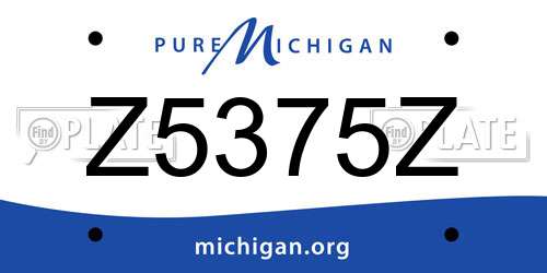 Z5375Z Michigan License Plate