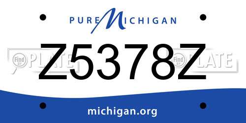 Z5378Z Michigan License Plate