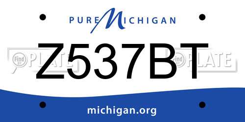 Z537BT Michigan License Plate
