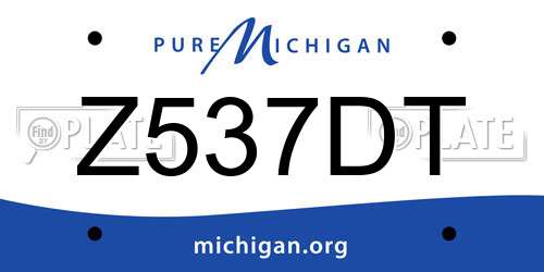 Z537DT Michigan License Plate