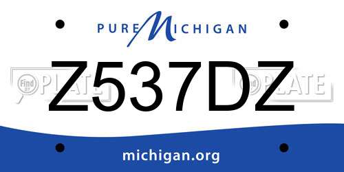 Z537DZ Michigan License Plate