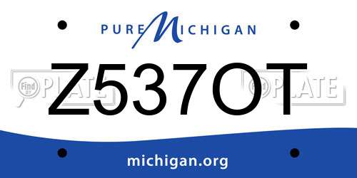Z537OT Michigan License Plate