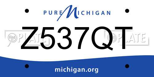Z537QT Michigan License Plate