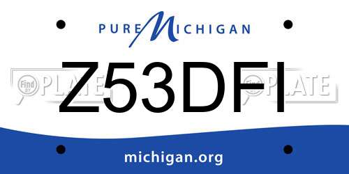 Z53DFI Michigan License Plate