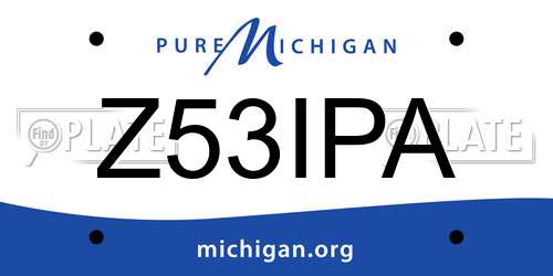 Z53IPA Michigan License Plate