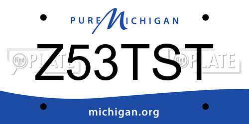 Z53TST Michigan License Plate