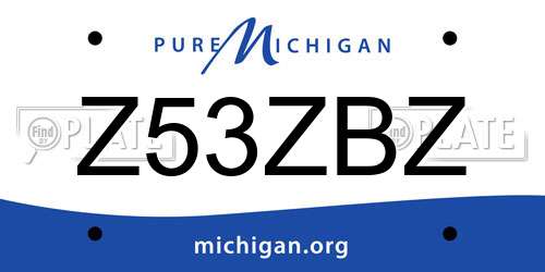 Z53ZBZ Michigan License Plate