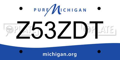 Z53ZDT Michigan License Plate