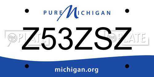 Z53ZSZ Michigan License Plate