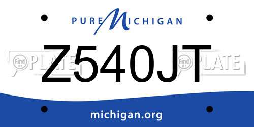 Z540JT Michigan License Plate