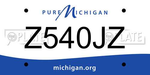 Z540JZ Michigan License Plate