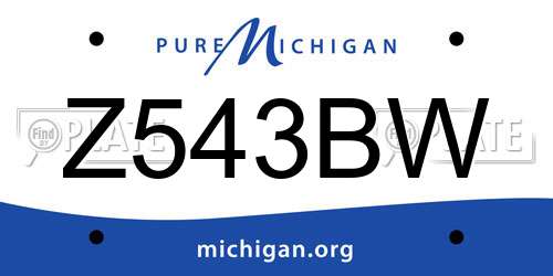 Z543BW Michigan License Plate
