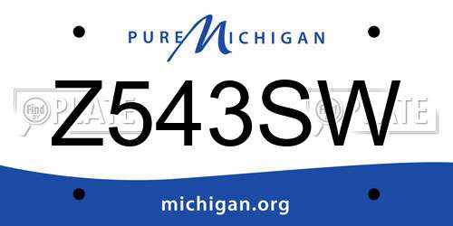 Z543SW Michigan License Plate