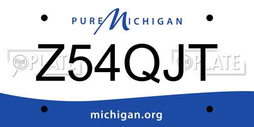 Z54QJT Michigan License Plate