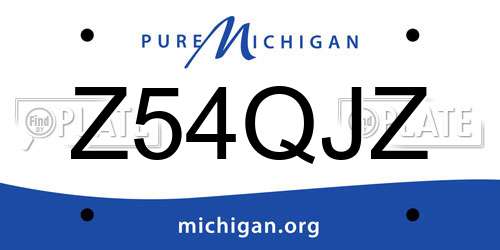 Z54QJZ Michigan License Plate