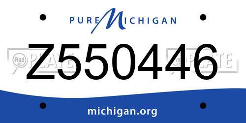 Z550446 Michigan License Plate