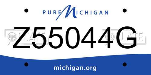 Z55044G Michigan License Plate